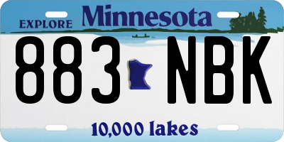 MN license plate 883NBK
