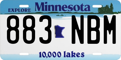 MN license plate 883NBM