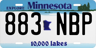 MN license plate 883NBP