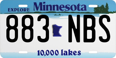 MN license plate 883NBS