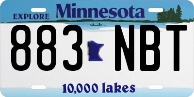 MN license plate 883NBT