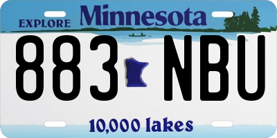 MN license plate 883NBU