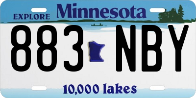 MN license plate 883NBY