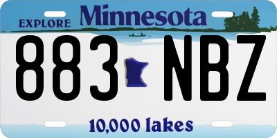 MN license plate 883NBZ
