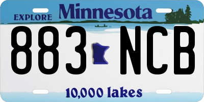MN license plate 883NCB