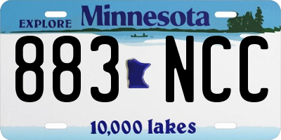 MN license plate 883NCC