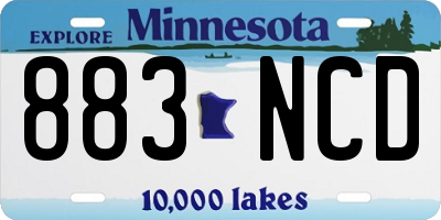 MN license plate 883NCD
