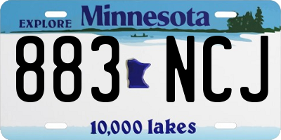MN license plate 883NCJ