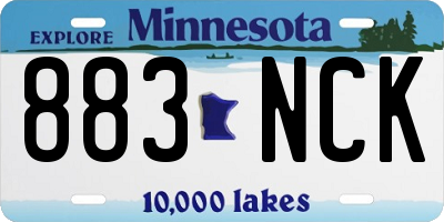 MN license plate 883NCK
