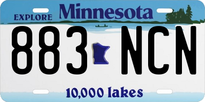 MN license plate 883NCN