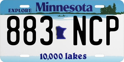 MN license plate 883NCP