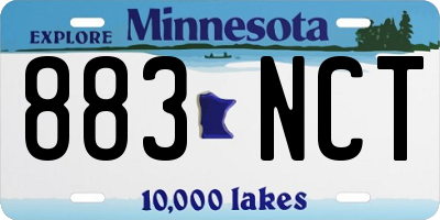 MN license plate 883NCT