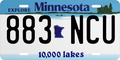 MN license plate 883NCU