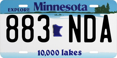 MN license plate 883NDA
