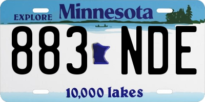 MN license plate 883NDE