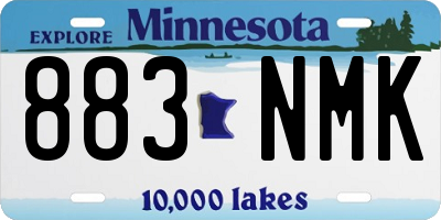 MN license plate 883NMK