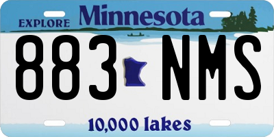 MN license plate 883NMS