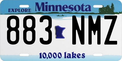 MN license plate 883NMZ