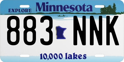 MN license plate 883NNK