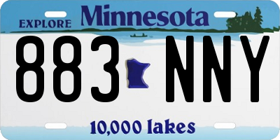 MN license plate 883NNY