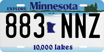 MN license plate 883NNZ