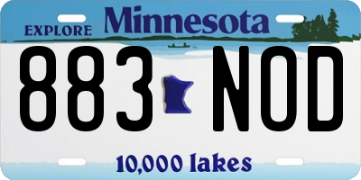 MN license plate 883NOD