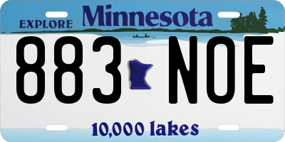 MN license plate 883NOE