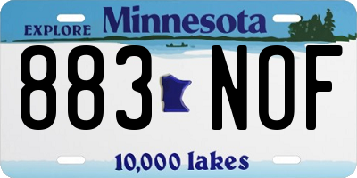MN license plate 883NOF