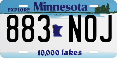 MN license plate 883NOJ
