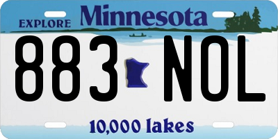 MN license plate 883NOL