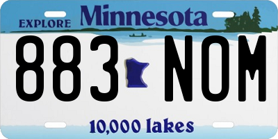 MN license plate 883NOM