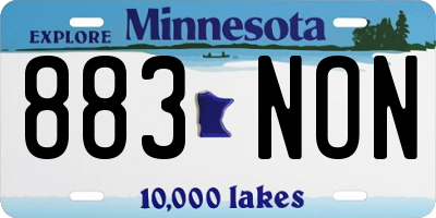 MN license plate 883NON