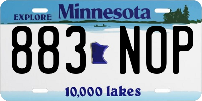 MN license plate 883NOP