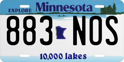 MN license plate 883NOS