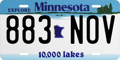MN license plate 883NOV