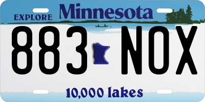 MN license plate 883NOX