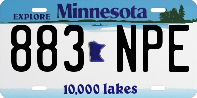 MN license plate 883NPE