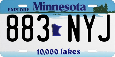 MN license plate 883NYJ
