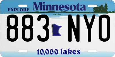 MN license plate 883NYO