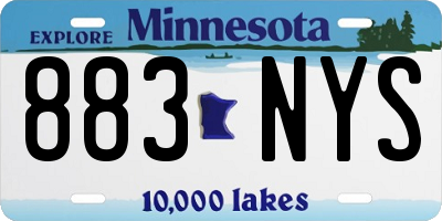 MN license plate 883NYS
