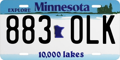 MN license plate 883OLK