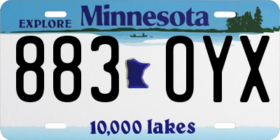 MN license plate 883OYX