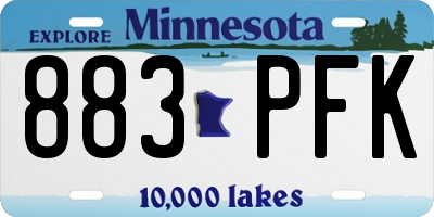 MN license plate 883PFK