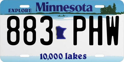MN license plate 883PHW
