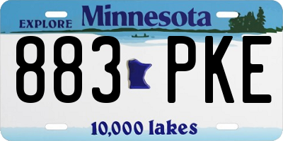 MN license plate 883PKE