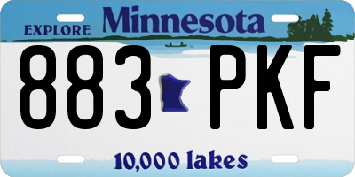 MN license plate 883PKF