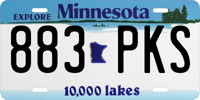 MN license plate 883PKS