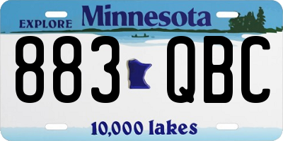 MN license plate 883QBC