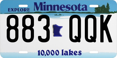 MN license plate 883QQK
