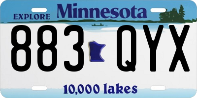 MN license plate 883QYX